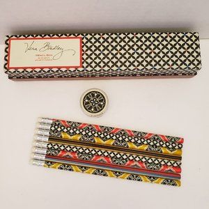 Vera Bradley Pencil Set Barcelona 8 Pencils 1 Sharpener